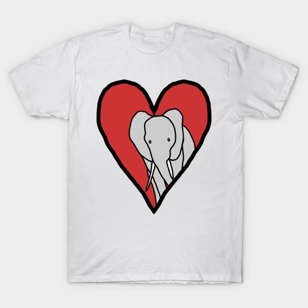 My Valentines Elephant T-Shirt by ellenhenryart